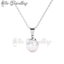 Swarovski Crystals Full Moon Pearl Pendant - Her Jewellery