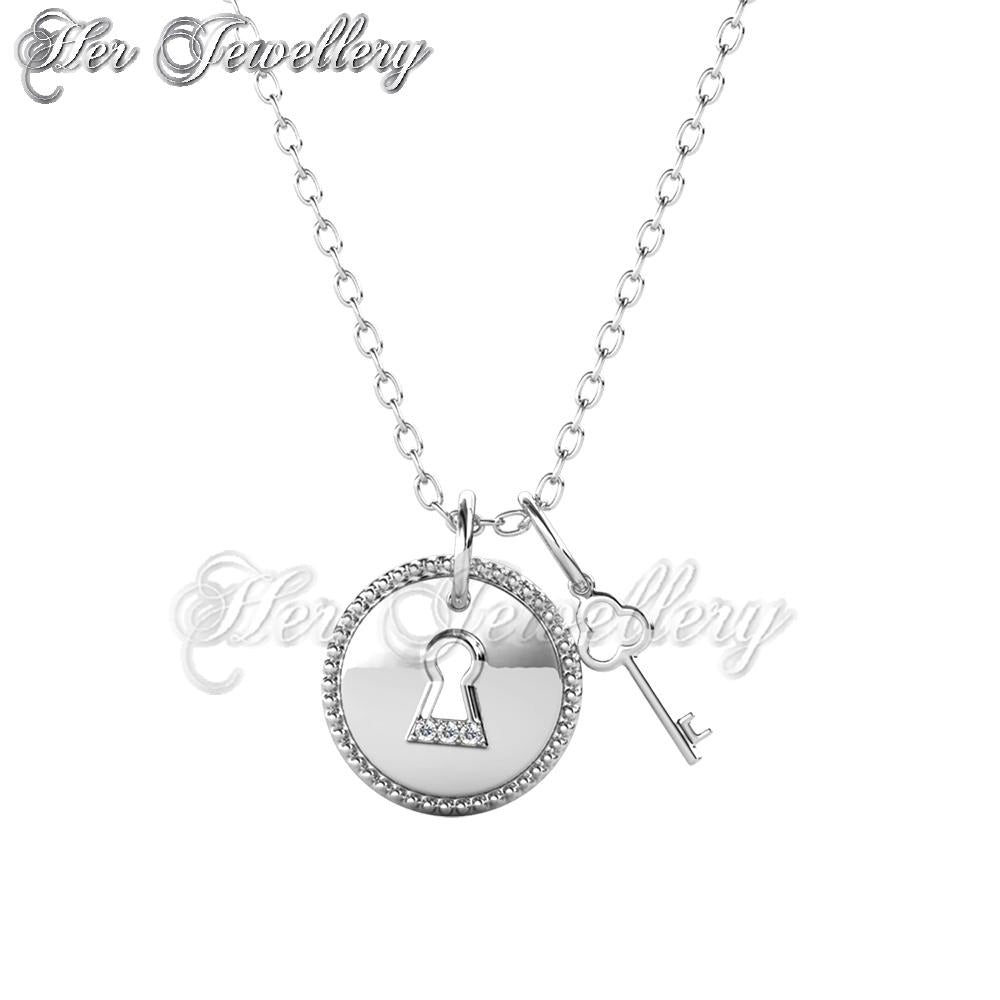 Swarovski Crystals Golden Key Pendant - Her Jewellery