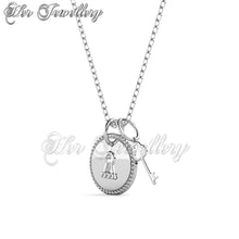 Swarovski Crystals Golden Key Pendant - Her Jewellery
