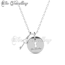 Swarovski Crystals Golden Key Pendant - Her Jewellery