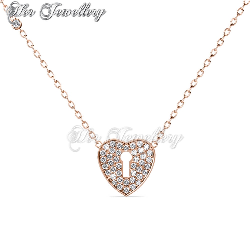 Swarovski Crystals Heart Lock Pendant‏ - Her Jewellery