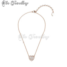 Swarovski Crystals Heart Lock Pendant‏ - Her Jewellery