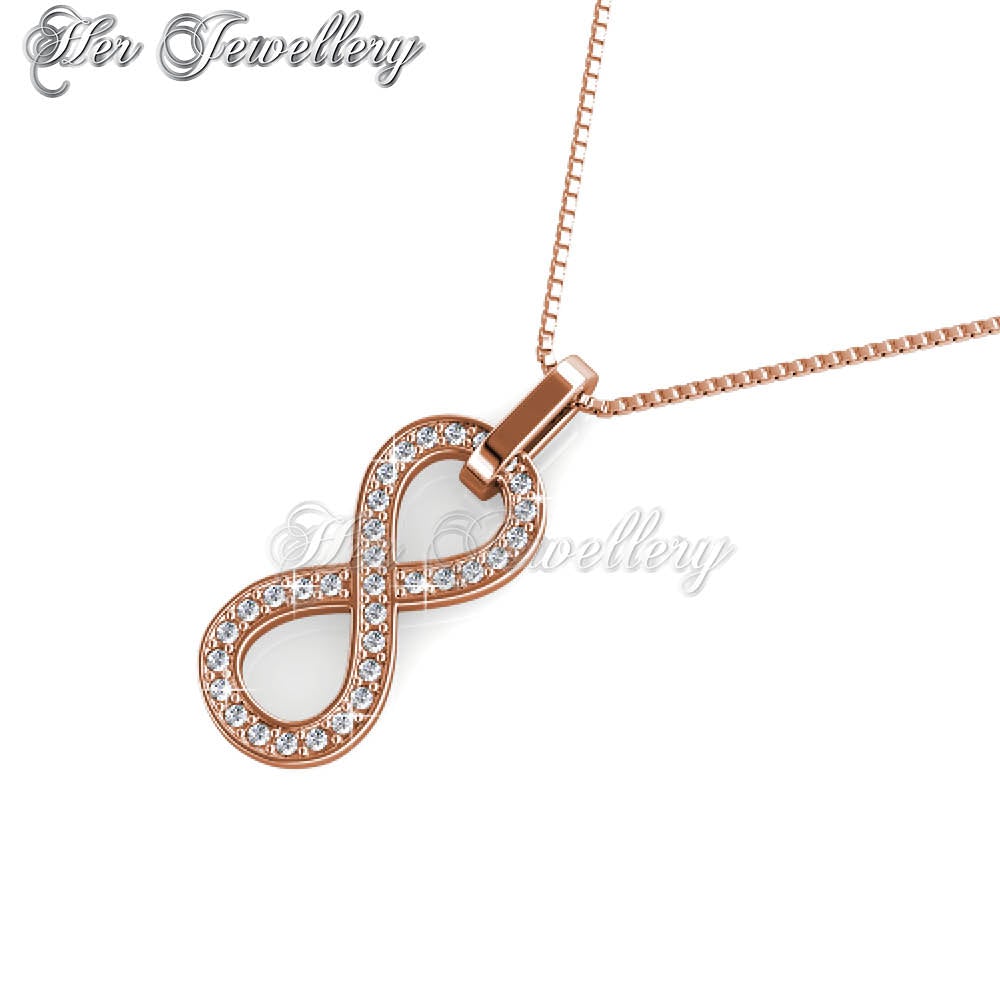 Swarovski Crystals Infinity Eight Pendant (Rose Gold) - Her Jewellery