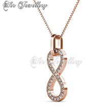 Swarovski Crystals Infinity Eight Pendant (Rose Gold) - Her Jewellery