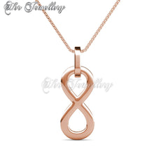 Swarovski Crystals Infinity Eight Pendant (Rose Gold) - Her Jewellery