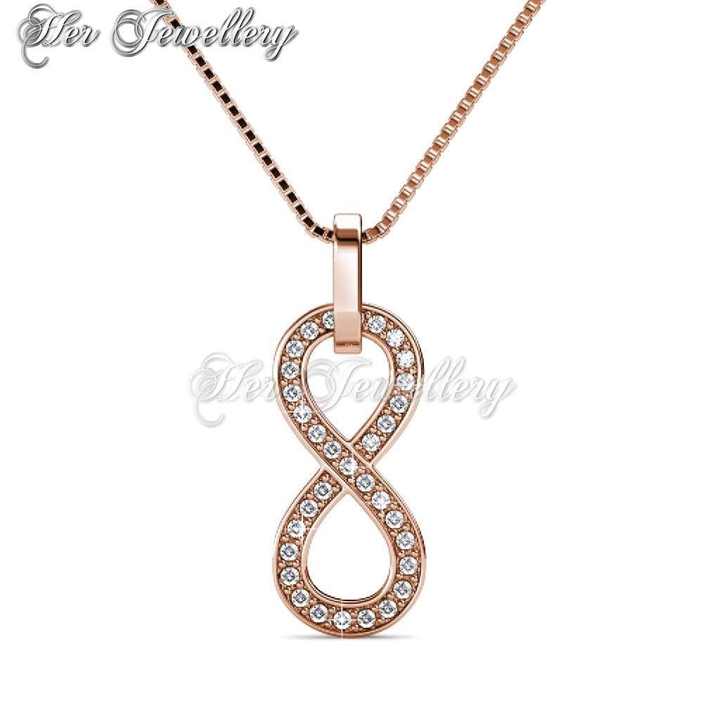 Swarovski Crystals Infinity Eight Pendant (Rose Gold) - Her Jewellery