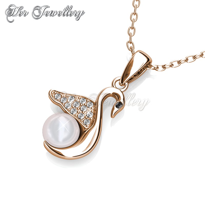 Swarovski Crystals Jane Swan Pendant (Rose Gold) - Her Jewellery