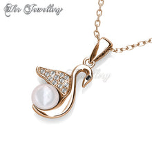 Swarovski Crystals Jane Swan Pendant (Rose Gold) - Her Jewellery