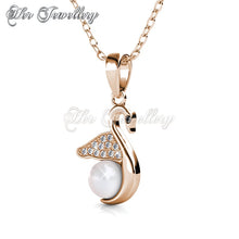 Swarovski Crystals Jane Swan Pendant (Rose Gold) - Her Jewellery