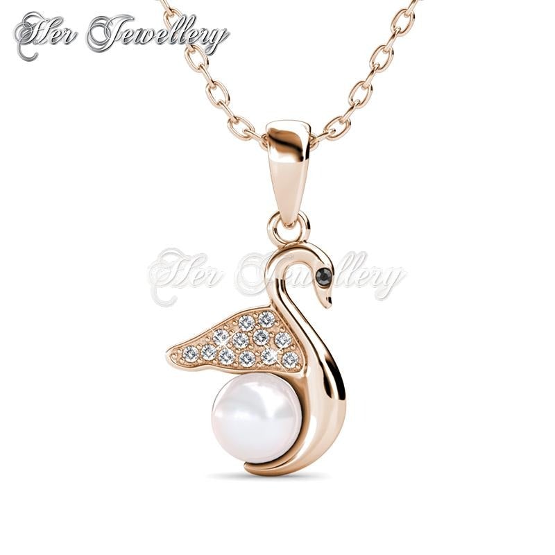 Swarovski Crystals Jane Swan Pendant (Rose Gold) - Her Jewellery