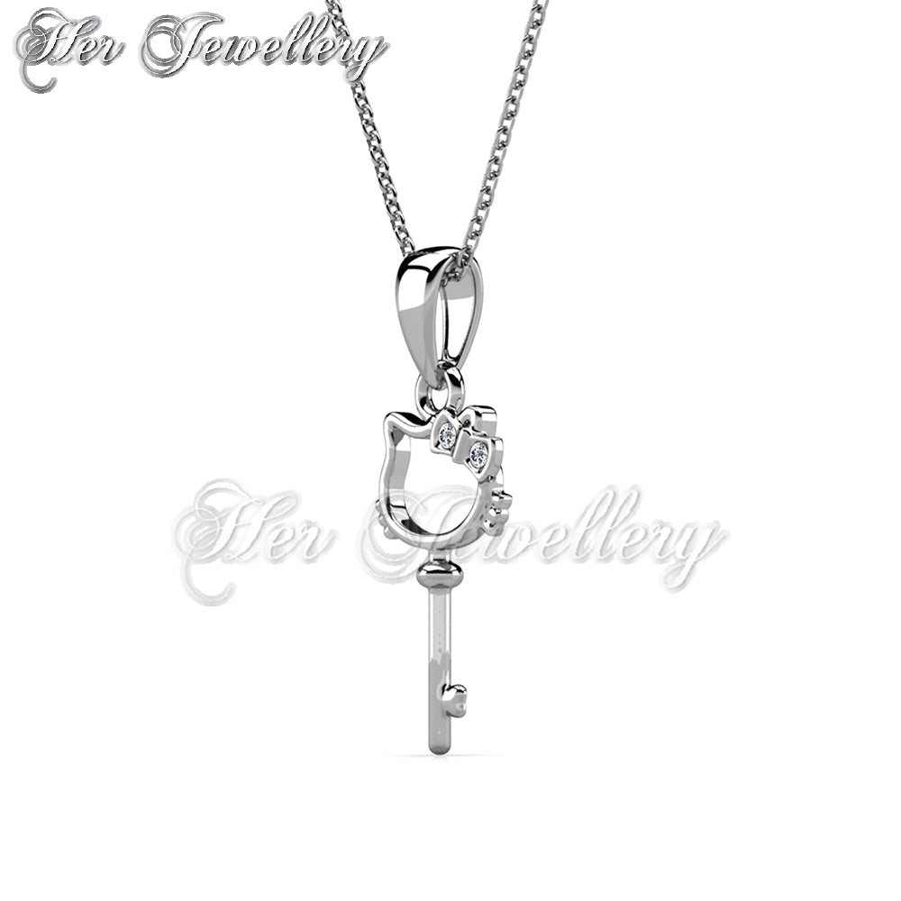 Swarovski Crystals Kitten Key Pendant - Her Jewellery