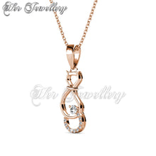 Swarovski Crystals Kitty Tail Pendant - Her Jewellery