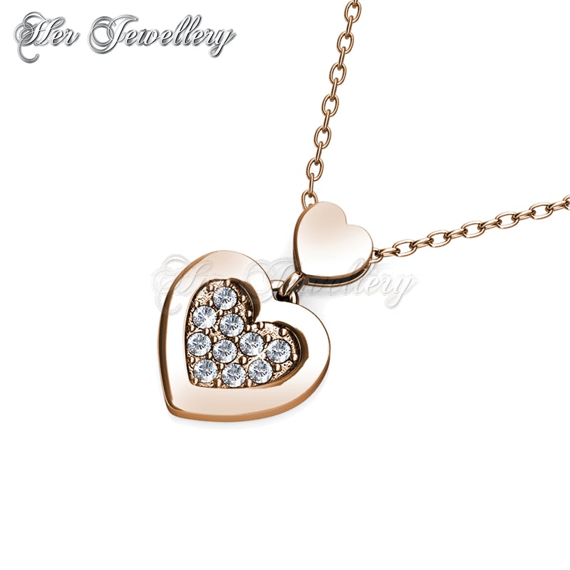 Swarovski Crystals Larine Love Pendant (Rose Gold) - Her Jewellery