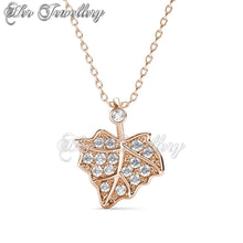 Swarovski Crystals Leaf Petal Pendant - Her Jewellery