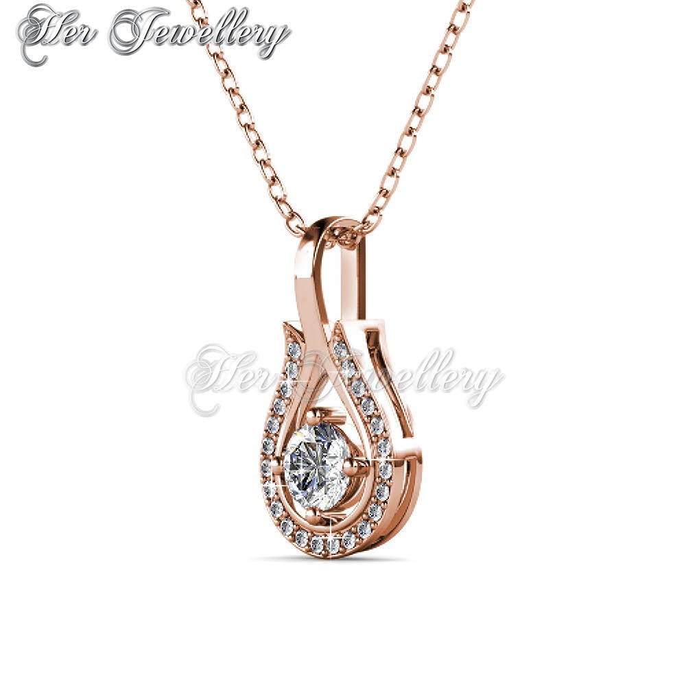 Swarovski Crystals Leah Pendant‏ (Rose Gold) - Her Jewellery