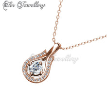 Swarovski Crystals Leah Pendant‏ (Rose Gold) - Her Jewellery