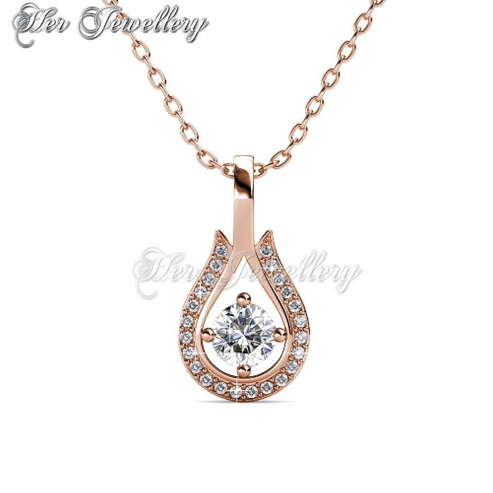 Swarovski Crystals Leah Pendant‏ (Rose Gold) - Her Jewellery