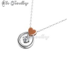 Swarovski Crystals Love Drop Pendant (Dual Tone) - Her Jewellery