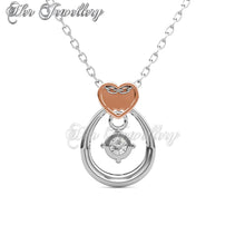 Swarovski Crystals Love Drop Pendant (Dual Tone) - Her Jewellery