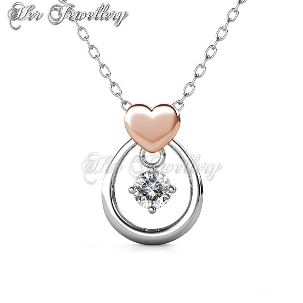 Swarovski Crystals Love Drop Pendant (Dual Tone) - Her Jewellery