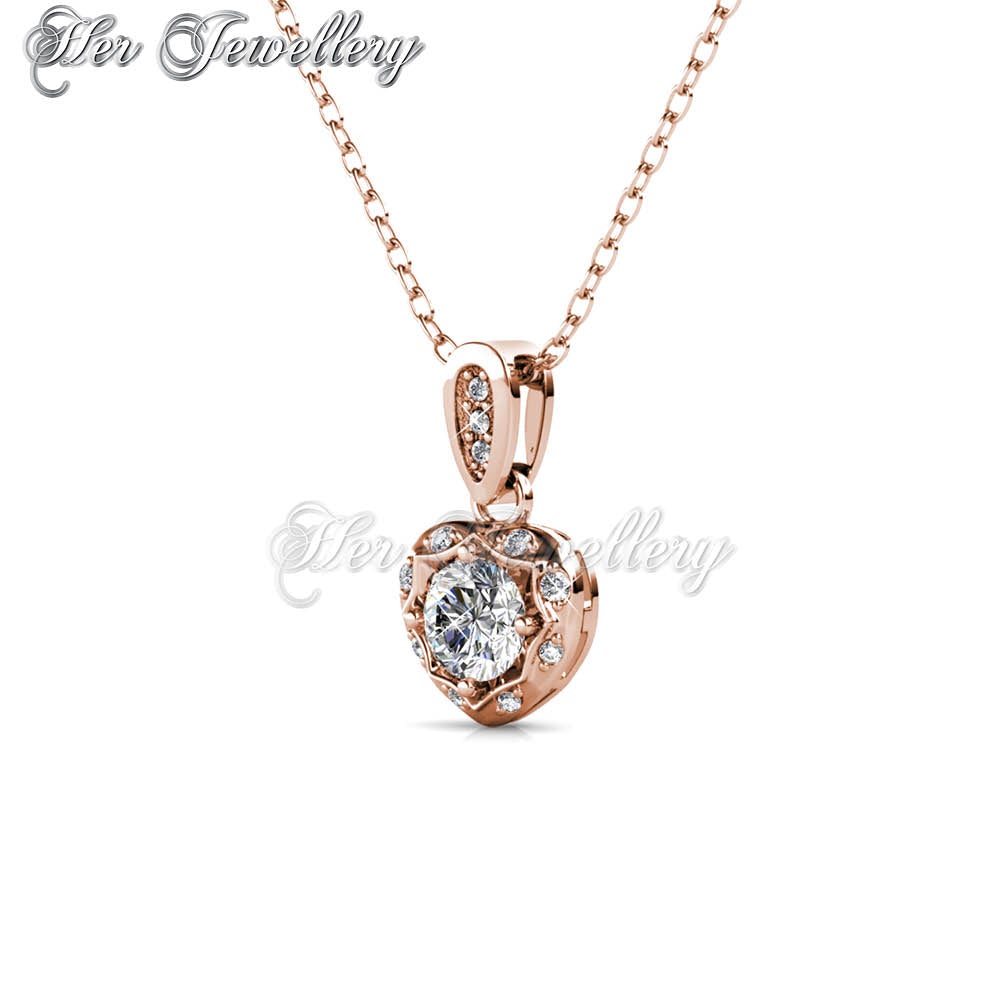 Swarovski Crystals Love Hook Pendant (Rose Gold) - Her Jewellery