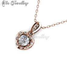 Swarovski Crystals Love Hook Pendant (Rose Gold) - Her Jewellery