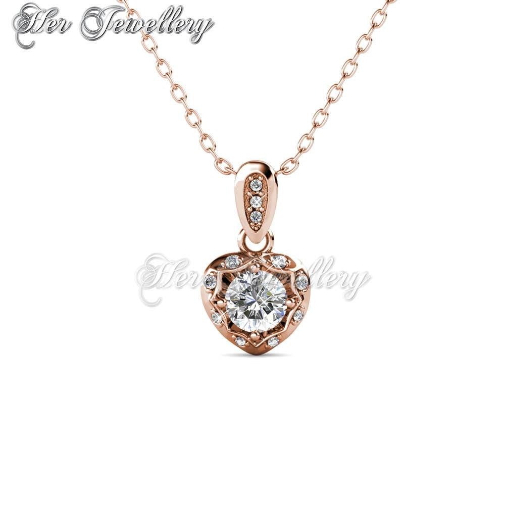 Swarovski Crystals Love Hook Pendant (Rose Gold) - Her Jewellery