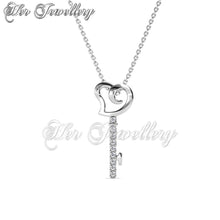 Swarovski Crystals Lovely Key Pendant - Her Jewellery
