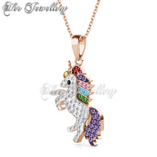 Swarovski Crystals Magical Unicorn Pendant - Her Jewellery