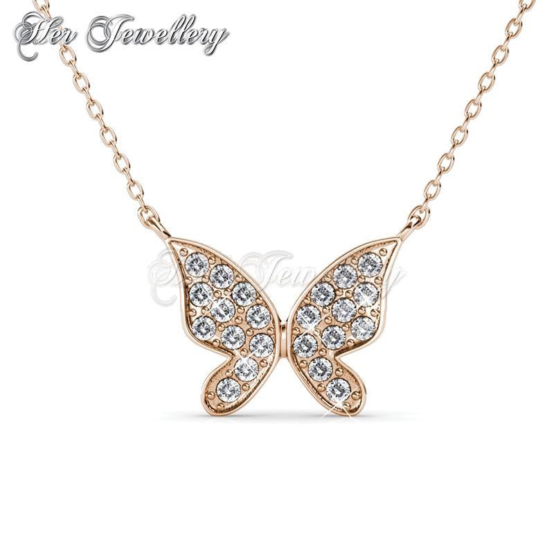 Swarovski Crystals Meadow Butterfly Set (Rose Gold) - Her Jewellery