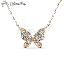 Swarovski Crystals Meadow Butterfly Pendant (Rose Gold) - Her Jewellery