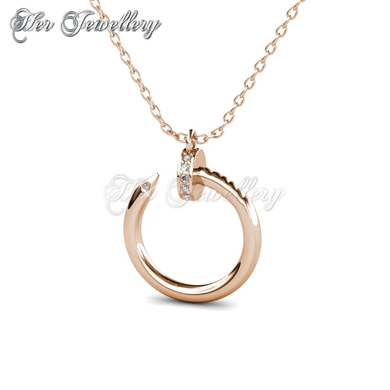 Swarovski Crystals Nail Pendant (Rose Gold) - Her Jewellery