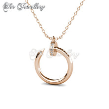 Swarovski Crystals Nail Pendant (Rose Gold) - Her Jewellery
