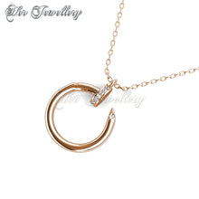 Swarovski Crystals Nail Pendant (Rose Gold) - Her Jewellery