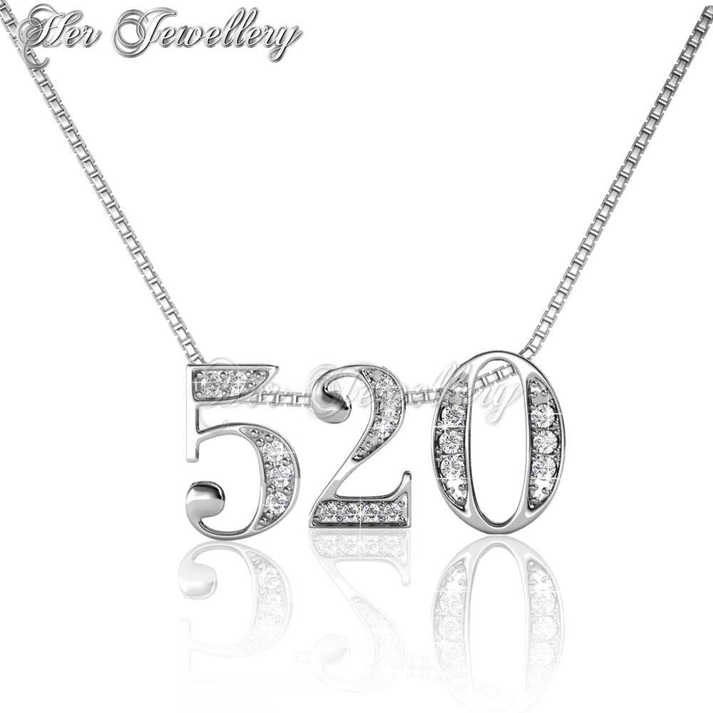 Swarovski Crystals Number Pendant (I Love You) - Her Jewellery