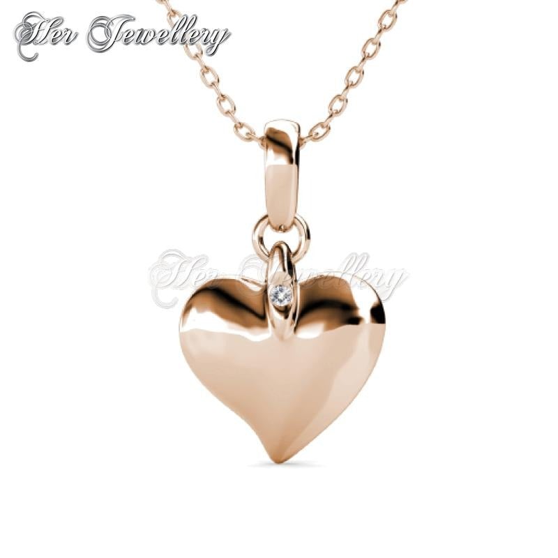 Swarovski Crystals Peach Love Pendant (Rose Gold) - Her Jewellery