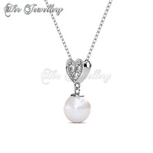 Swarovski Crystals Pearl Heart Pendant - Her Jewellery