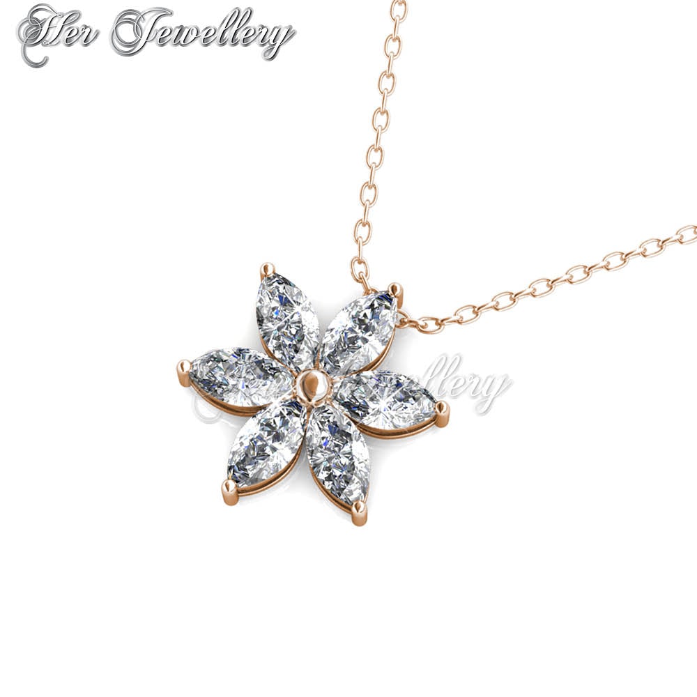 Swarovski Crystals Petal Flower Pendant (Rose Gold) - Her Jewellery