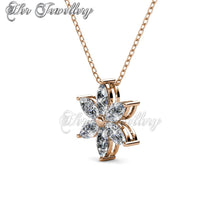 Swarovski Crystals Petal Flower Set (Rose Gold) - Her Jewellery