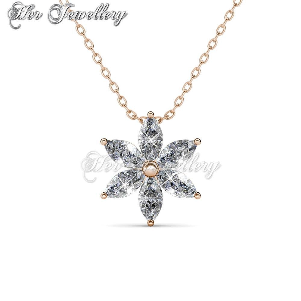 Swarovski Crystals Petal Flower Pendant (Rose Gold) - Her Jewellery