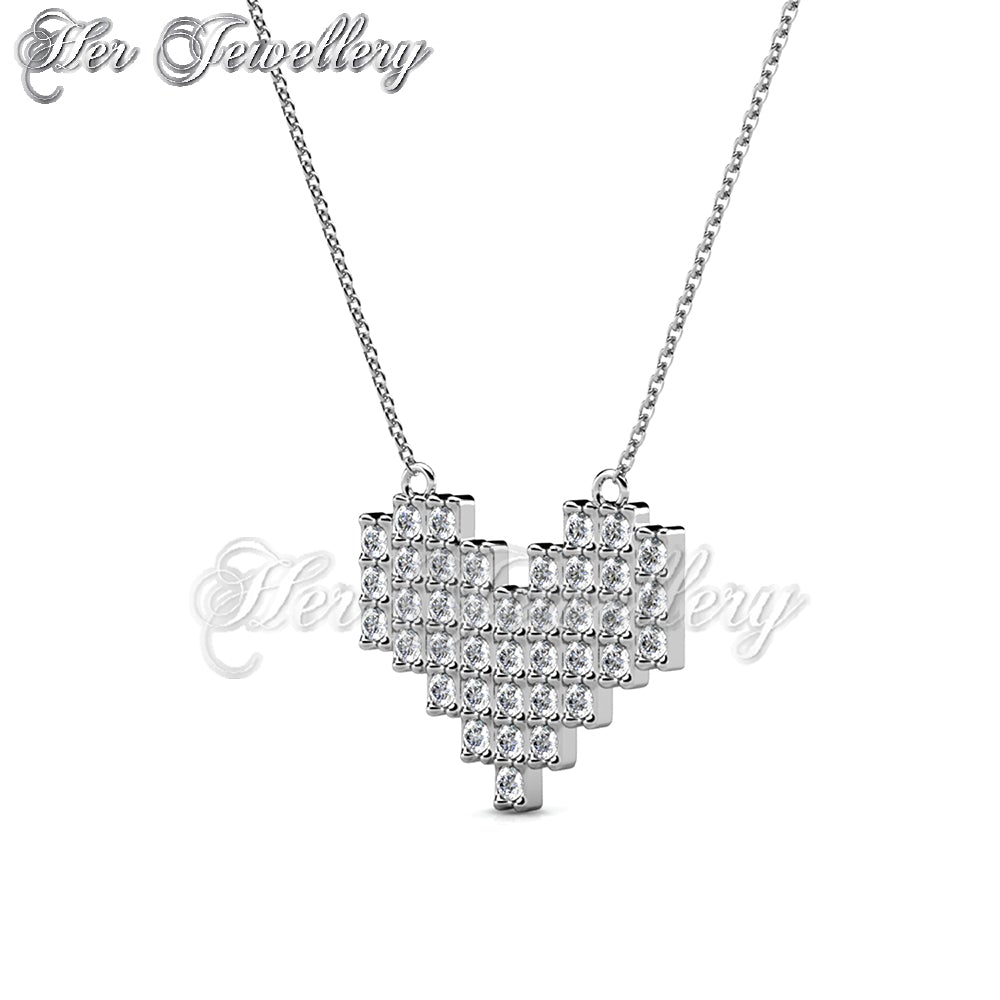 Swarovski Crystals Pixel Love Pendant - Her Jewellery