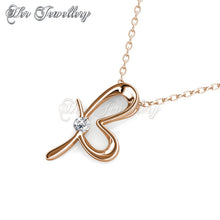 Swarovski Crystals Posie Butterfly Pendant (Rose Gold) - Her Jewellery