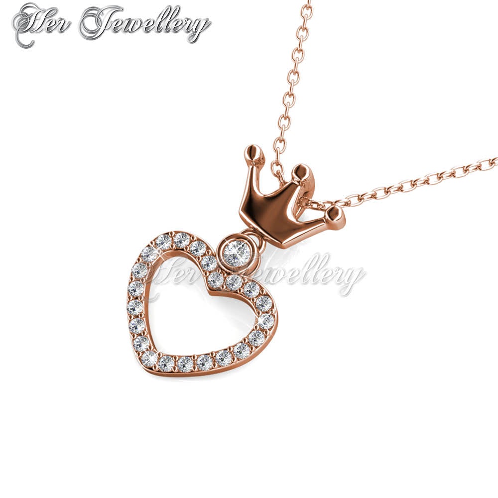 Swarovski Crystals Princess Crown Pendant (Rose Gold) - Her Jewellery