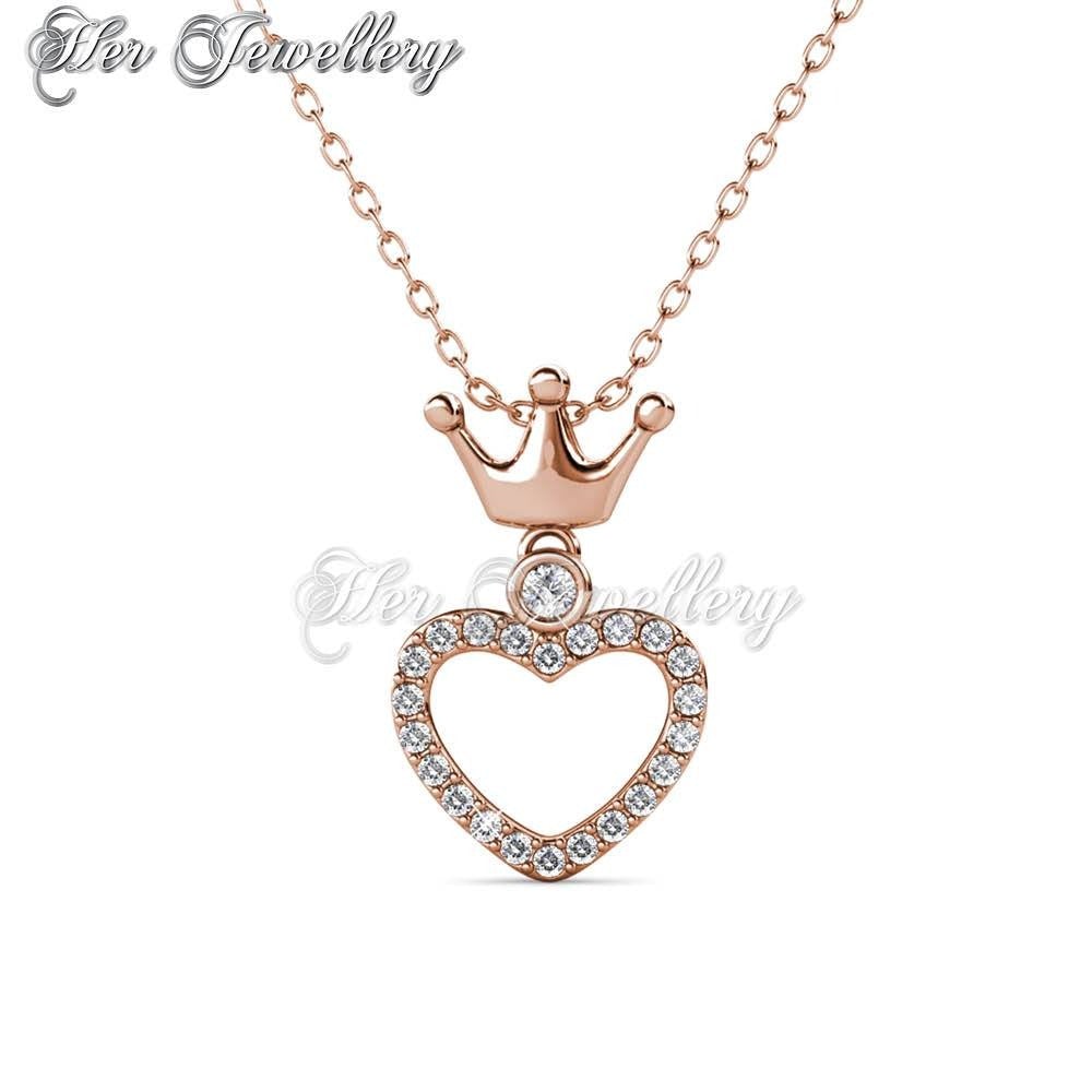 Swarovski Crystals Princess Crown Pendant (Rose Gold) - Her Jewellery