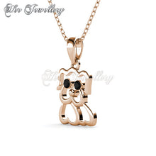 Swarovski Crystals Pug Pendant (Rose Gold) - Her Jewellery