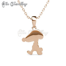 Swarovski Crystals Pup Beagle Pendant (Rose Gold, Black) - Her Jewellery