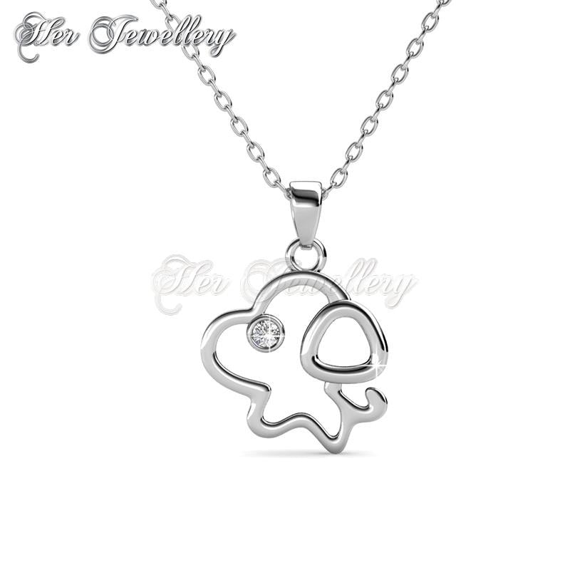 Swarovski Crystals Pup Pendant‏ - Her Jewellery