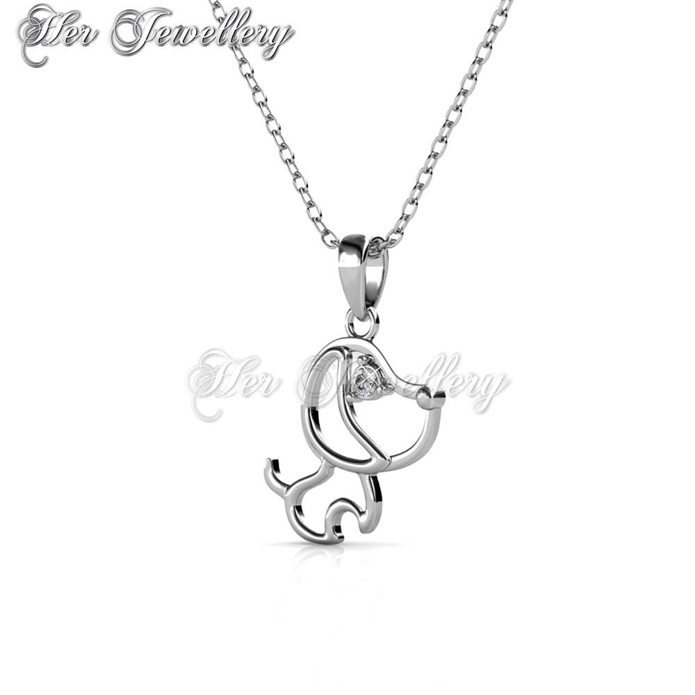 Swarovski Crystals Puppy Pendant - Her Jewellery