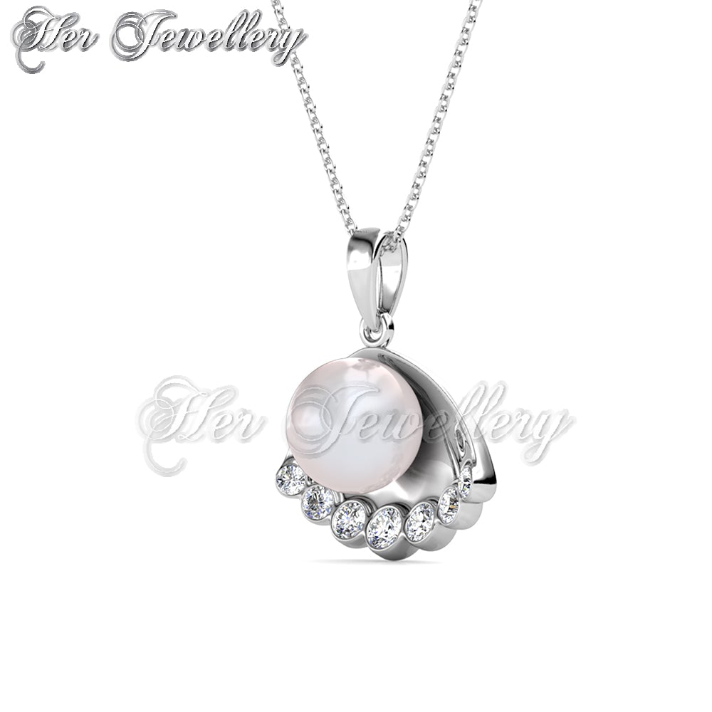 Swarovski Crystals Seashell Pearl Pendant - Her Jewellery