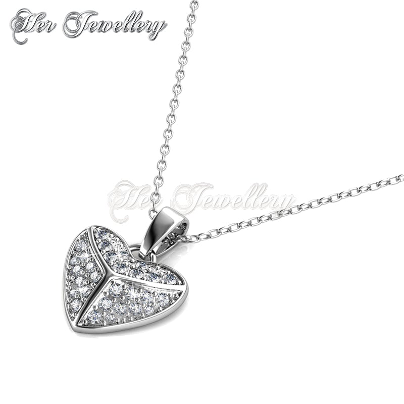 Swarovski Crystals Shield Heart Pendant‏ - Her Jewellery